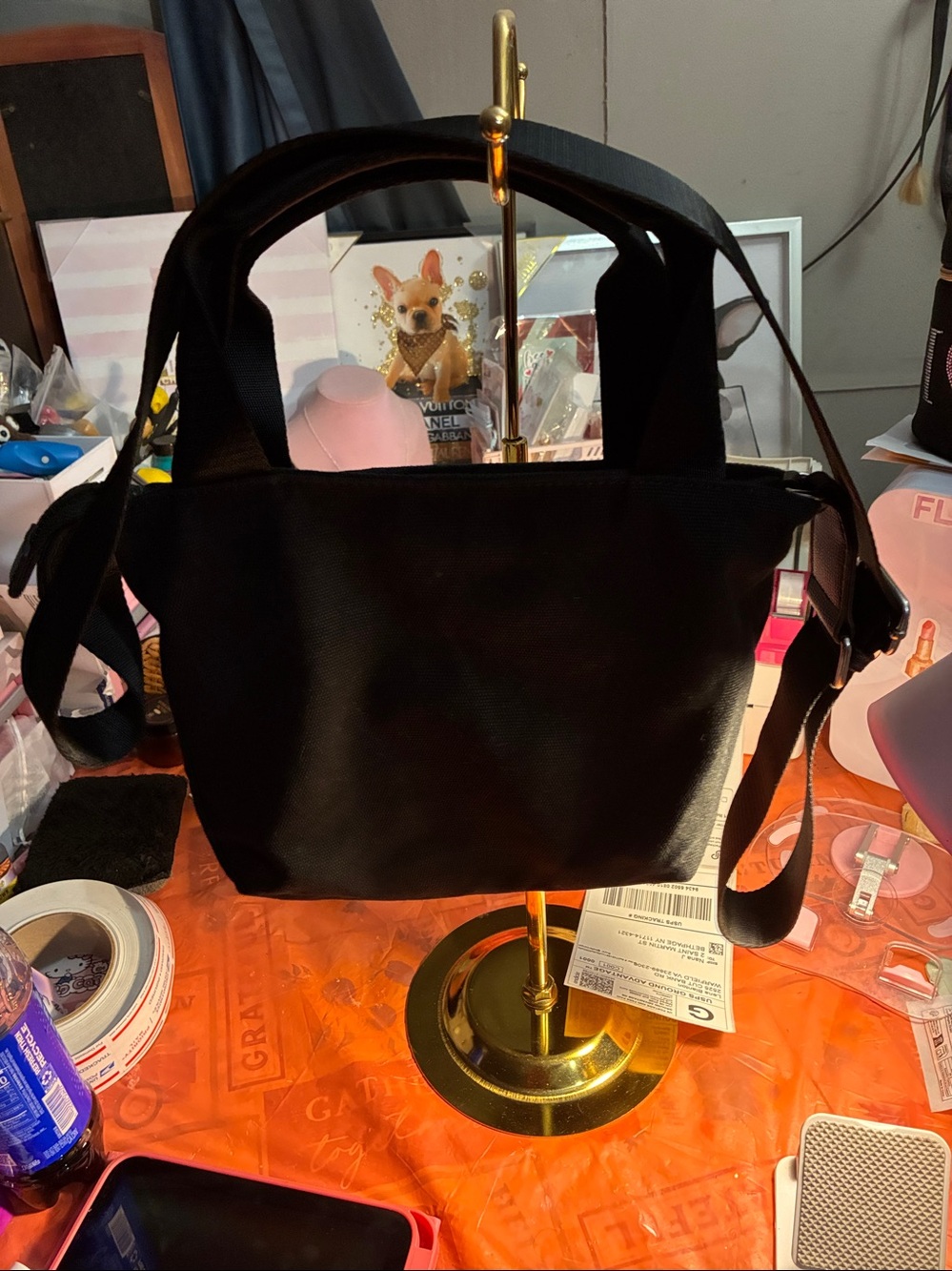 Karl Lagerfeld Black Logo Trim Crossbody Bag - Picture 2 of 10